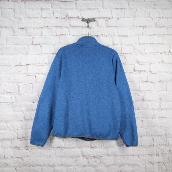 LL Bean Blue Smooth Rugged Knit Comfort Fleece Pullover Sweater Size L - Picture 8 of 9